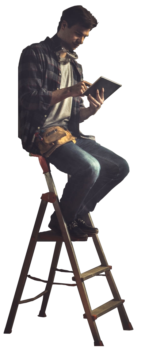 Un ouvrier Tabaz sur un tabouret